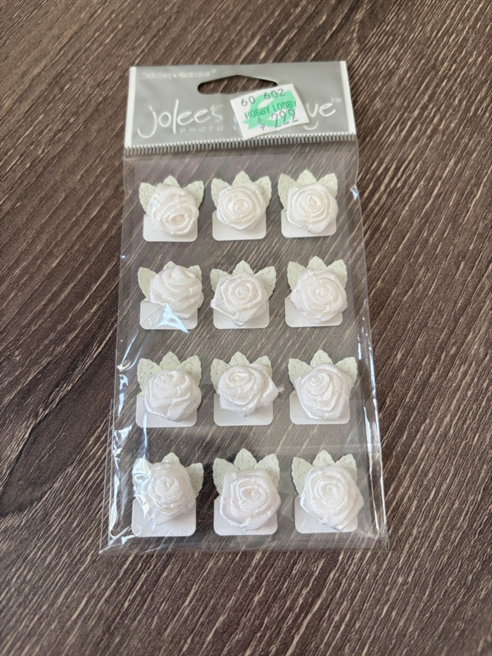 ❤️$6 NWT Jolee's Boutique Photo Corners White Rosebud